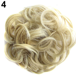 Women Wavy Curly Bun Synthetic Bud Hair Extension Messy Hair Hairpieces
