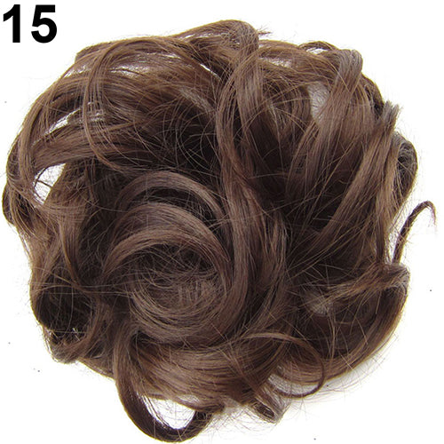 Women Wavy Curly Bun Synthetic Bud Hair Extension Messy Hair Hairpieces