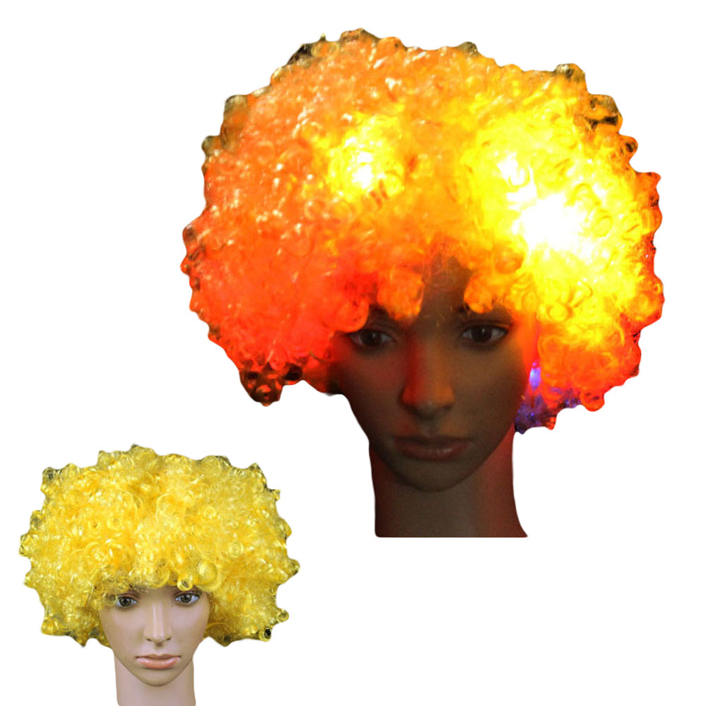 Afro Big Hair 5 Pcs LED Flashing Unisex Light Full Wig Night Cosplay Accessories