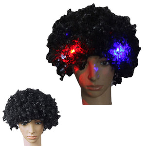 Afro Big Hair 5 Pcs LED Flashing Unisex Light Full Wig Night Cosplay Accessories