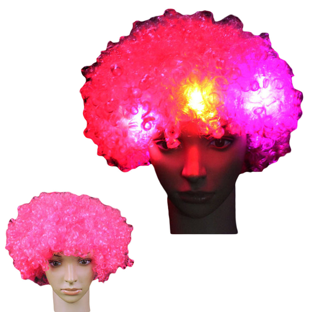 Afro Big Hair 5 Pcs LED Flashing Unisex Light Full Wig Night Cosplay Accessories
