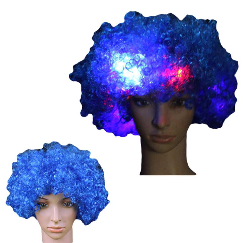 Afro Big Hair 5 Pcs LED Flashing Unisex Light Full Wig Night Cosplay Accessories