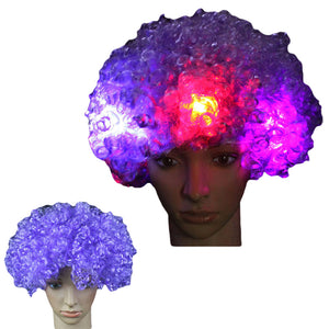 Afro Big Hair 5 Pcs LED Flashing Unisex Light Full Wig Night Cosplay Accessories