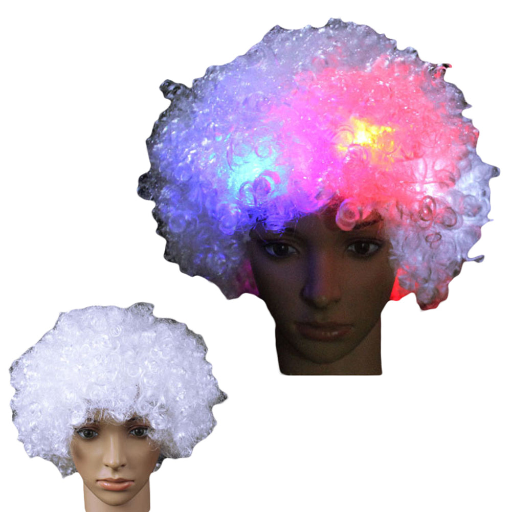 Afro Big Hair 5 Pcs LED Flashing Unisex Light Full Wig Night Cosplay Accessories