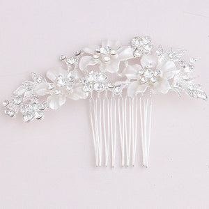 Wedding Bridal Flower Rhinestone Hair Pin Clip Bridesmaid Side Comb Jewelry