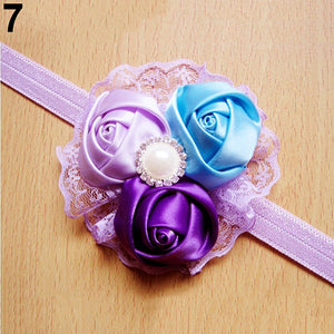 Cute Flower Rose Lace Headband Hair Band for Baby Girl Infant Toddler Xmas Gift