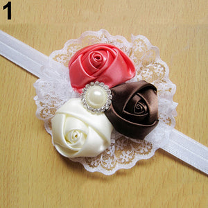 Cute Flower Rose Lace Headband Hair Band for Baby Girl Infant Toddler Xmas Gift