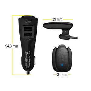 CBH-05 Bluetooth Headset with Dual USB Port Car Charger