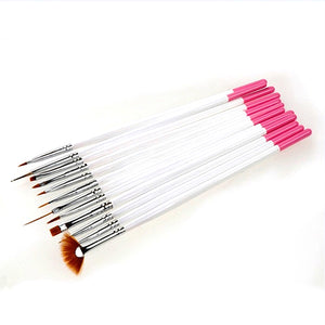23 Pcs Nail Art Polish Painting Draw Pens Brush Tips Tools Set UV Gel Nail Brushes