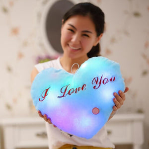 Luminous Pillow HeartCushion Colorful Glowing Pillow Plush Doll Led Light Toys Gift For Girl Kids Christmas Birthday