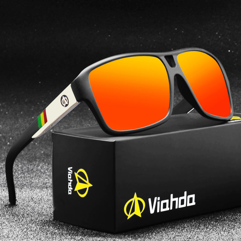 Viahda Polarized Sunglasses Men Sunglasses Men Driving Mirrors Coating Points Black Frame Eyewear Male Sun Glasses UV400