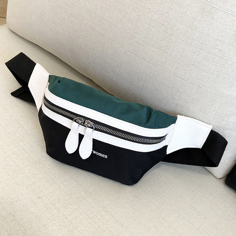 2019 New Canvas Leisure Panelled Fanny Pack For Girls