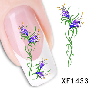 Floral Flowers Pattern Fashion Nail Art Sticker Water Transfer DIY Manicure Tool