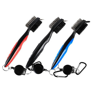 Golf Club Brush with Wire and Nylon Bristle Brushes Cleaning Tool SP