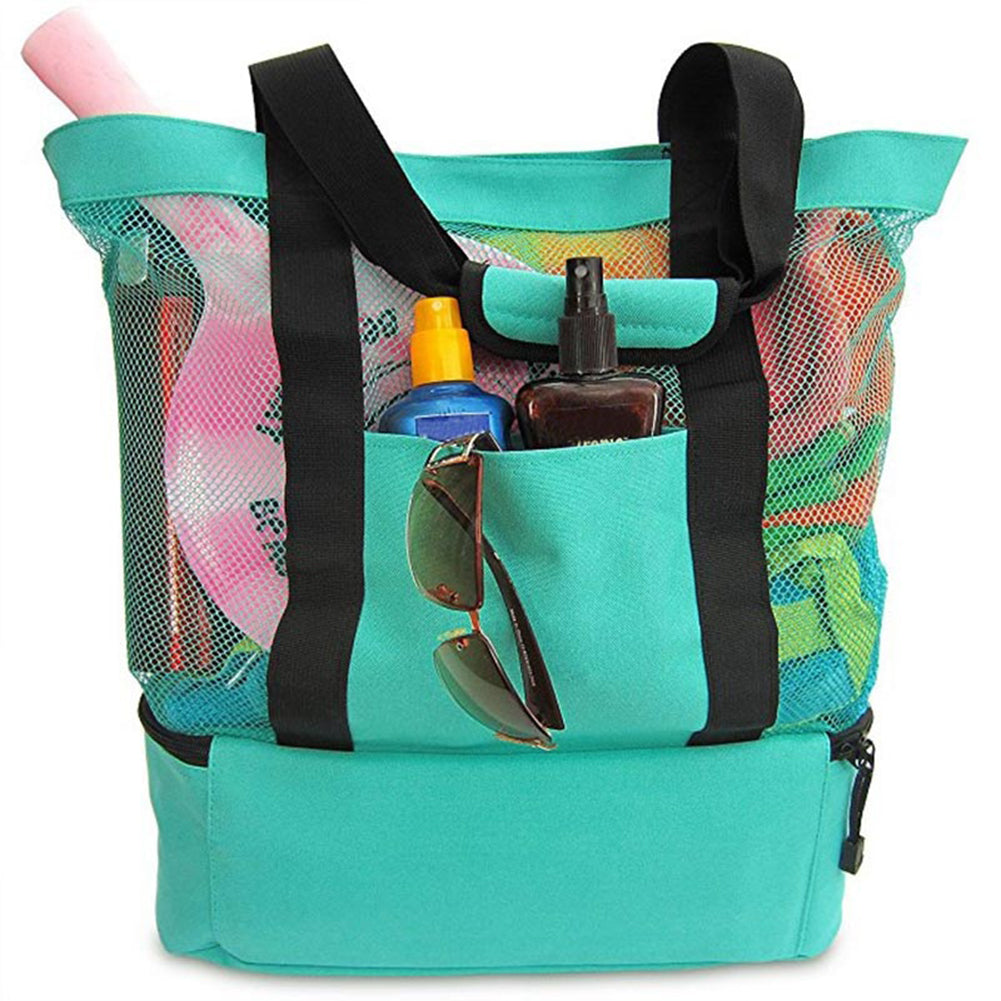 Portable Insulated Cooler Food Bag for Beach Camping Picnic Waterproof Mesh Tote