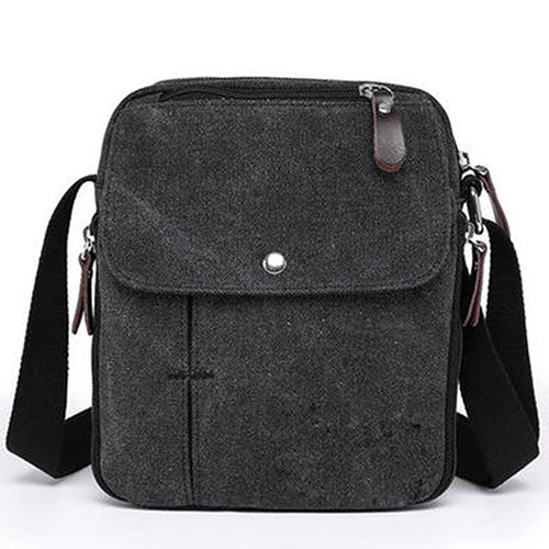 Men's Outdoor Travel Canvas Shoulder Bag Casual Crossbody Zipper Tote Handbag