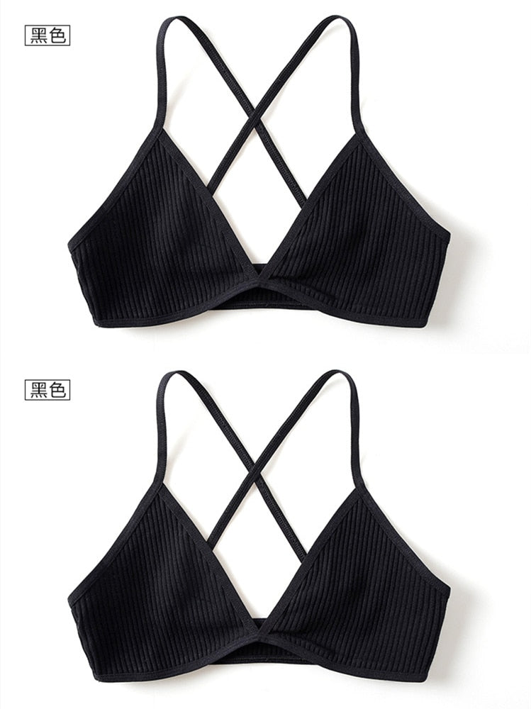 Set of 2 French Style Cotton Bralette