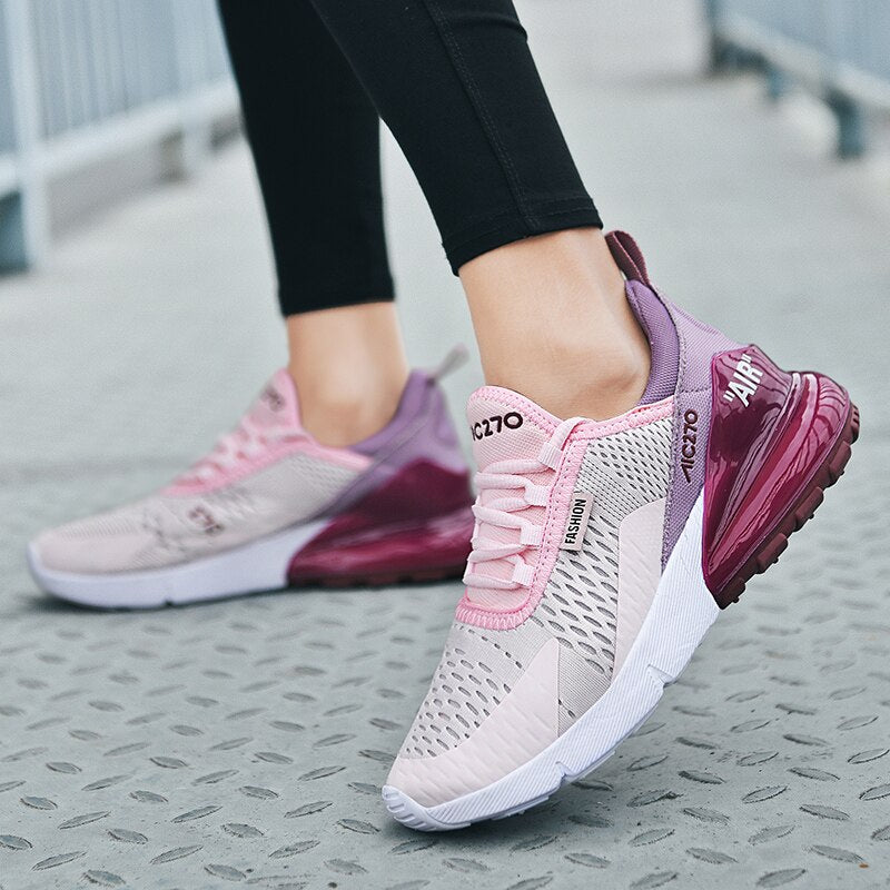 2020 New Fashion Tennis Shoes for Women Air Mesh Soft Pink Black Sneakers Gym Sport Shoes Basket Femme Trainer Tenis Feminino
