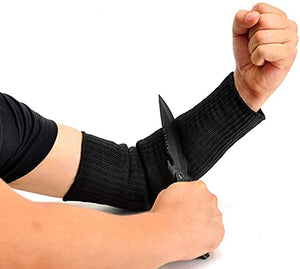 Cut Resistant Sleeves, Yosoo Steel Wire Arm Guard Bracer Cut Proof Anti Abrasion Stab Resistant Armband Kevlar Sleeve Vambraces Protector, Black
