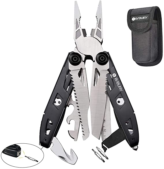 Multitool Pliers,Titanium, 18-in-1 Multi-Purpose Pocket Knife Pliers Kit,