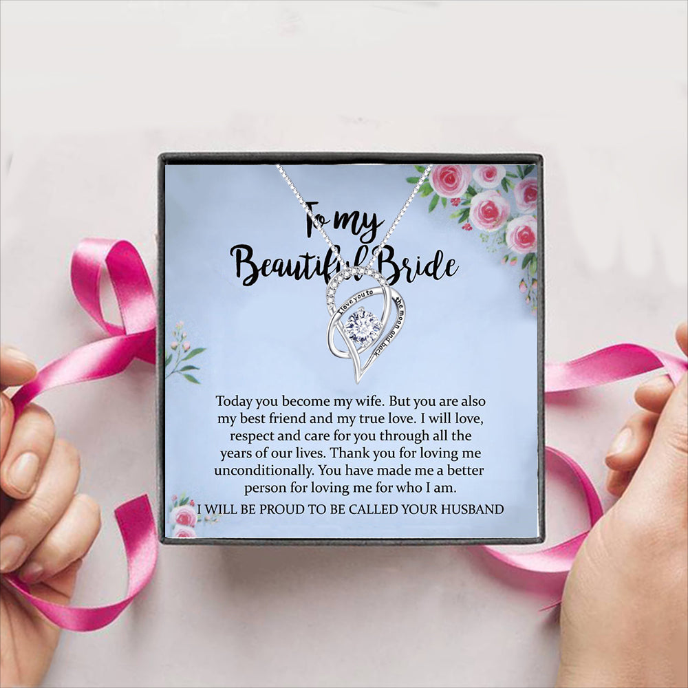 To My Beautiful Bride Gift Box + Necklace (5 Options to choose from)