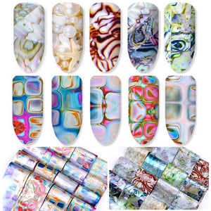 DIY Shell Starry Sky Nail Foils Art Stickers Tools Women Fashion Manicure Decor