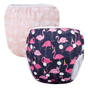 Reusable Baby Swim Diapers Washable Adjustable Swim Pant Covers 2pcs