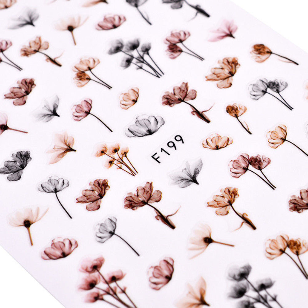 DIY 3D Dandeli Flower Manicure Nail Art Adhesive Stickers Decals Decoration