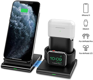Wireless Charger, 3 in 1 Wireless Charging Station for Apple Watch, AirPods Pro/2,  etc.