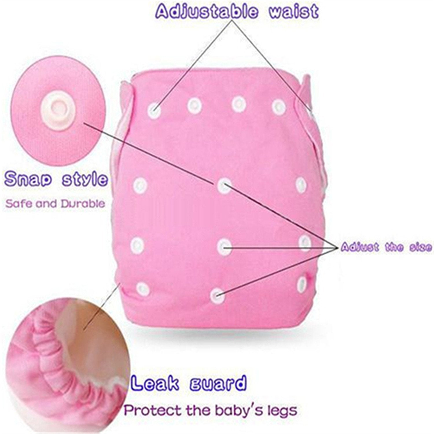 Reusable Baby Swim Diapers Washable Adjustable Swim Pant Covers 2pcs