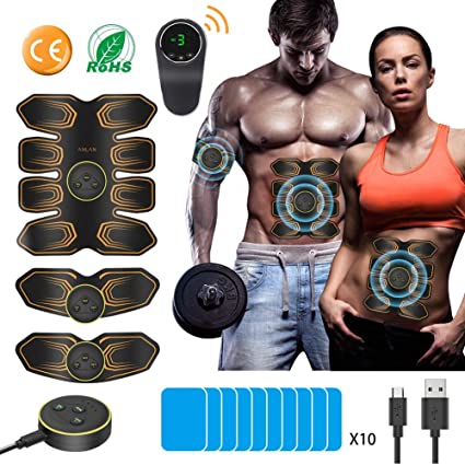 ABS Muscle Stimulator, ANLAN EMS Abdominal Muscle Toner Electronic Muscle Trainer,
