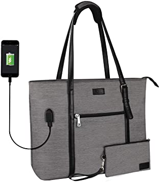 Laptop Tote Bag, Large Women Work Bag Purse USB Teacher Bag Fits 15.6 ...