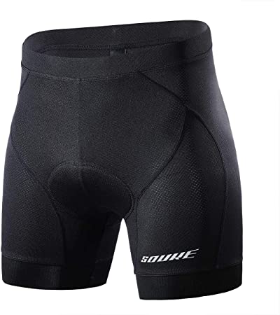 Souke Sports Men's Cycling Underwear Shorts 4D Padded Bike Bicycle MTB Liner Shorts with Anti-Slip Leg Grips