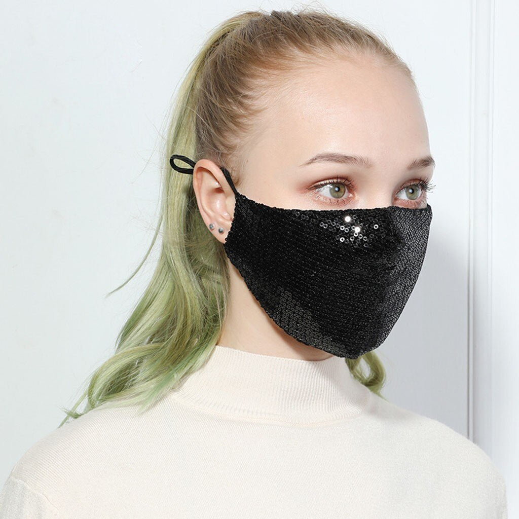 Scarf Women Sequin Face maks Adult Women Men Reusable Washable masker Breathable Dustproof Protective Face Maks Bandana