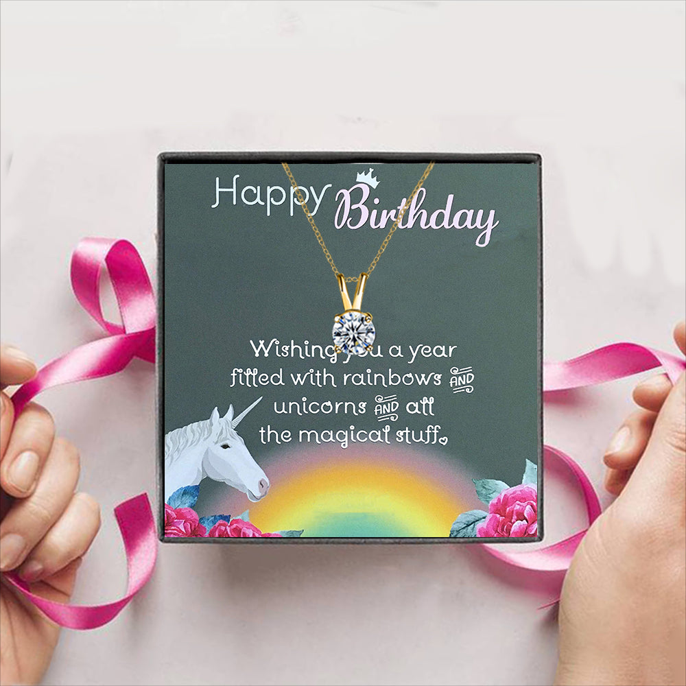 Happy Birthday Unicorn Gift Box + Necklace (5 Options to choose from)