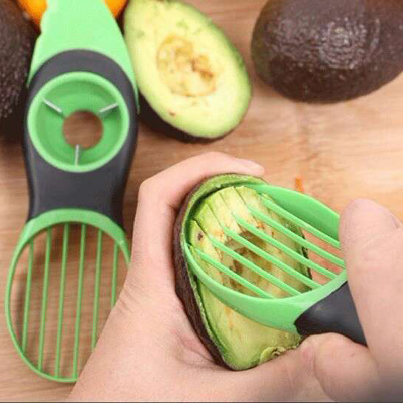 3 In 1 Avocado Slicer Peeler Cutter Tools Multifunction Fruit Splitter Plastic Knife Peeler Scoop Separator Tool Kitchen Gadget