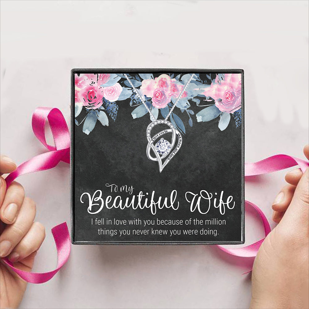 To My Beautiful Wife Gift Box + Necklace (5 Options to choose from)