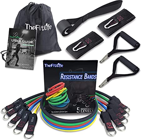 TheFitLife Exercise and Resistance Bands Set - Stackable up to 150 lbs