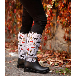 BiggDesign Cats Boots, Rain boot, 40 Size, Black Boots, Custom Design