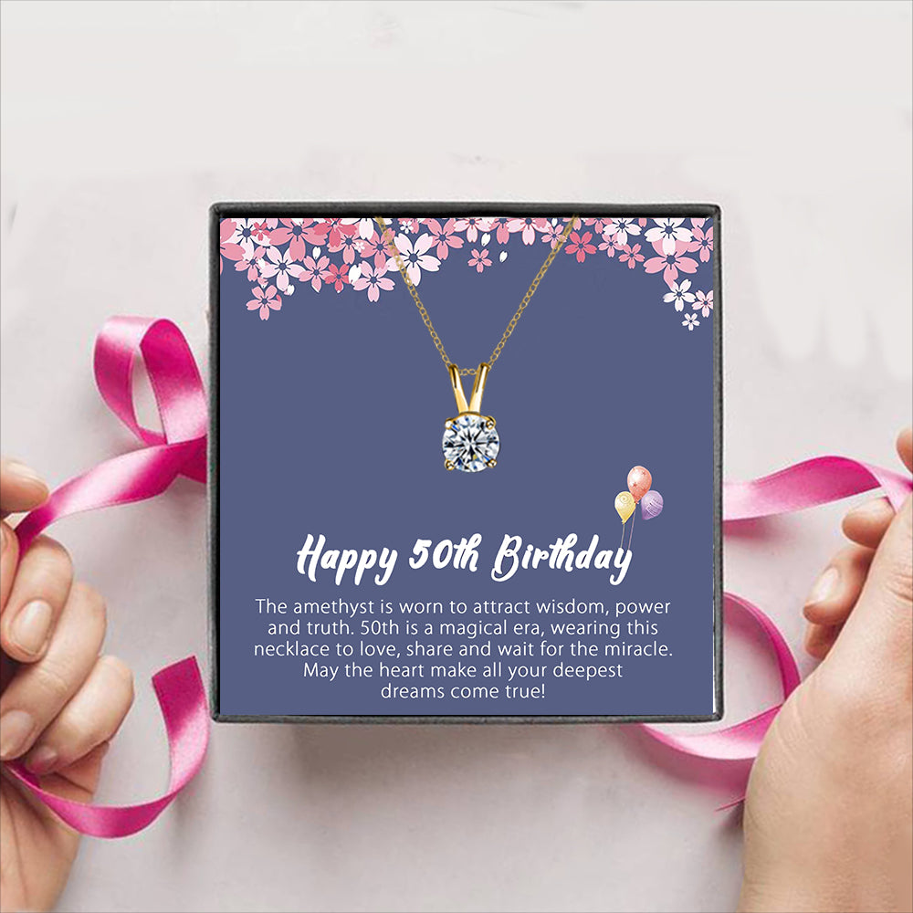 Happy 50th Birthday Gift Box + Necklace (5 Options to choose from)