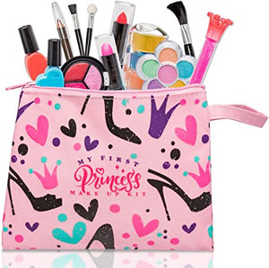 My First Princess Make Up Kit - 12 Pc Kids Makeup Set - Washable Pretend Makeup For Girls -