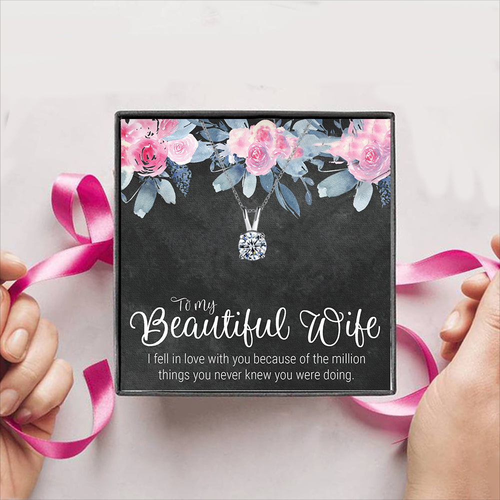 To My Beautiful Wife Gift Box + Necklace (5 Options to choose from)