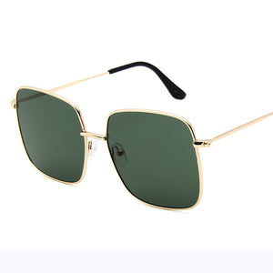 RBRARE Luxury Square Sunglasses Women Brand Designer Retro Alloy Frame Big Sun Glasses Vintage Gradient Male