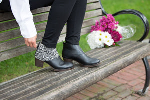 Ankle Boot in Black and Ecru