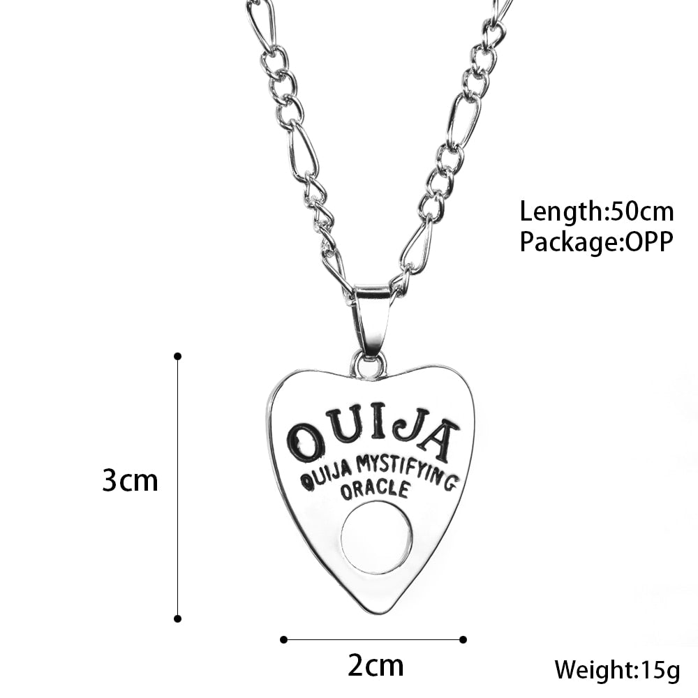 Gothic Ouija Shape Board Pendant Chain Necklace