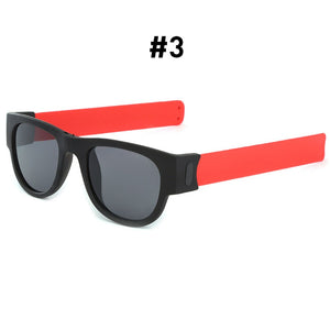 Fancy Slap Wristband Men Polarized Wrist Sunglasses Folding for Women Roll Bracelet 2019 Trend Slapsee Foldable Sun Glasses