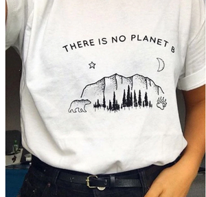 There Is No Planet B Letter Print Women Oversized Graphic Tee Shirt