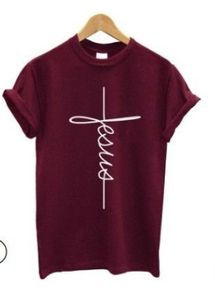 Unisex Vertical Cross Religious  T-shirt