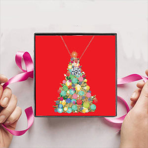 Merry Christmas Card Tree Gift Box + Necklace (5 Options to choose from)