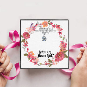 Will you be my Flower Girl Gift Box + Necklace (5 Options to choose from)